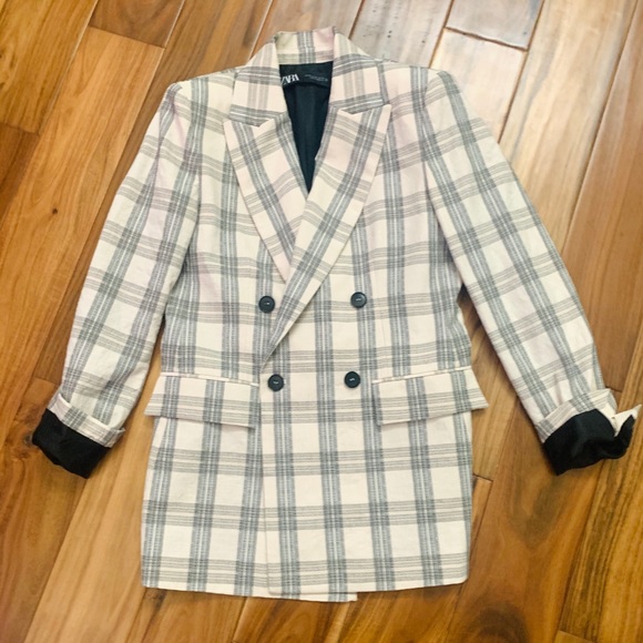 🚫SOLD🚫ZARA RUSTIC CHECK SUIT-BLAZER CROPPED PANT - Picture 5 of 14
